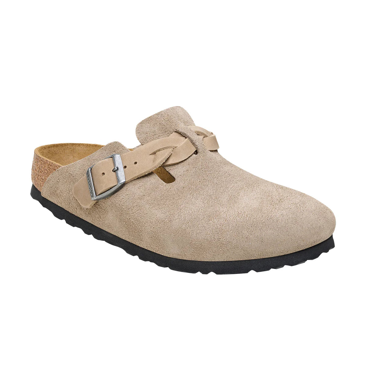 Birkenstock Boston Braided Taupe Suede Leather - Regular